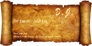 Drimus Júlia névjegykártya