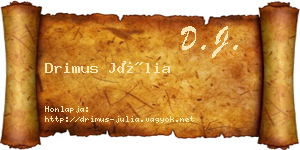 Drimus Júlia névjegykártya